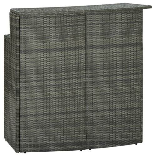 vidaXL Garten-Bartisch Grau 120x55x110 cm Poly Rattan