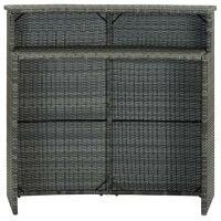 vidaXL Garten-Bartisch Grau 120x55x110 cm Poly Rattan