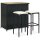 vidaXL 3-tlg. Bar-Set Poly Rattan Schwarz