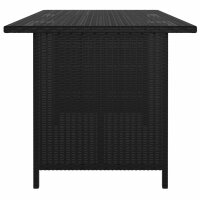 vidaXL Garten-Esstisch Schwarz 110x70x65 cm Poly Rattan