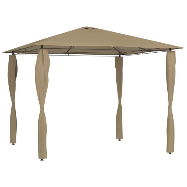 vidaXL Pavillon mit Pfostenabdeckungen 3x3x2,6 m Taupe 160 g/m&sup2;