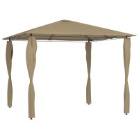 vidaXL Pavillon mit Pfostenabdeckungen 3x3x2,6 m Taupe...