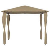 vidaXL Pavillon mit Pfostenabdeckungen 3x3x2,6 m Taupe 160 g/m&sup2;