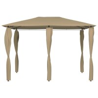 vidaXL Pavillon mit Pfostenabdeckungen 3x4x2,6 m Taupe 160 g/m&sup2;