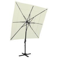 vidaXL Sonnenschirm mit Aluminium-Mast 4-lagig Sandfarben...