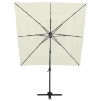 vidaXL Sonnenschirm mit Aluminium-Mast 4-lagig Sandfarben 250x250 cm