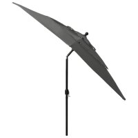 vidaXL Sonnenschirm mit Aluminium-Mast 3-lagig Anthrazit 2,5x2,5 m