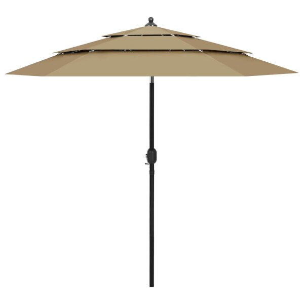 vidaXL Sonnenschirm mit Aluminium-Mast 3-lagig Taupe 2,5 m