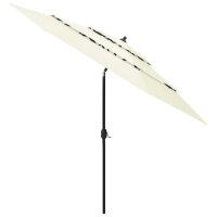 vidaXL Sonnenschirm mit Aluminium-Mast 3-lagig Sandfarben 3 m