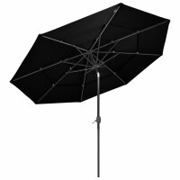 vidaXL Sonnenschirm mit Aluminium-Mast 3-lagig Schwarz 3 m