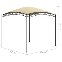 vidaXL Pavillon 3x3x2,65 m Creme 180 g/m&sup2;