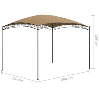 vidaXL Pavillon 3x4x2,65 m Taupe 180 g/m&sup2;