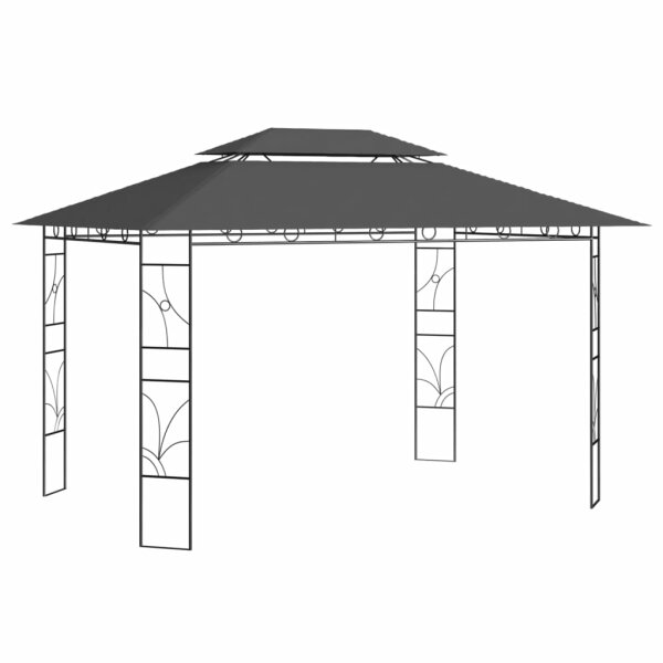 WOWONA Pavillon 4x3x2,7 m Anthrazit 160 g/m&sup2;