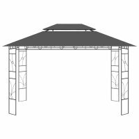 WOWONA Pavillon 4x3x2,7 m Anthrazit 160 g/m&sup2;