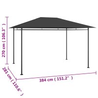 vidaXL Pavillon 384x281x270 cm Anthrazit 180 g/m&sup2;