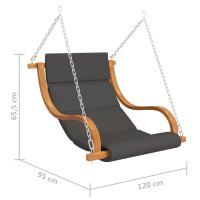 vidaXL Hängeliege mit Kissen Massiv Bugholz mit Teak-Finish