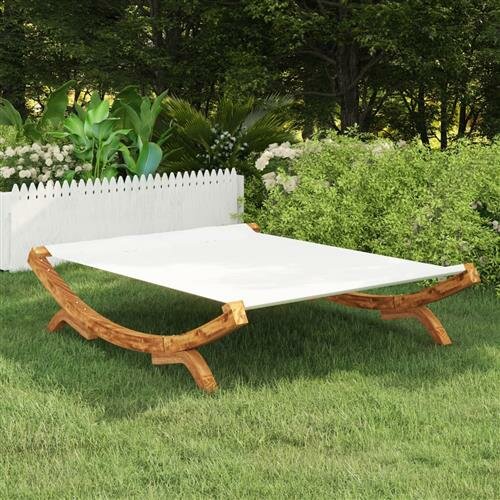 vidaXL Loungebett 165x188,5x46 cm Bugholz Massiv Creme