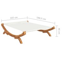 vidaXL Loungebett 165x188,5x46 cm Bugholz Massiv Creme