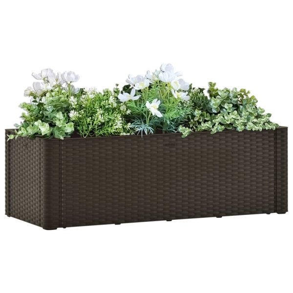 vidaXL Garten-Hochbeet mit Selbstbew&auml;sserungssystem Mokka 100x43x33 cm