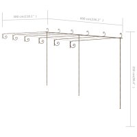 vidaXL Garten-Pergola Antik-Braun 6x3x2,5 m Eisen