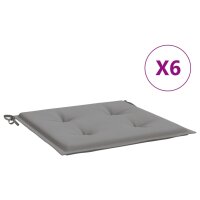 vidaXL Gartenstuhl-Kissen 6 Stk. Grau 40x40x3 cm...