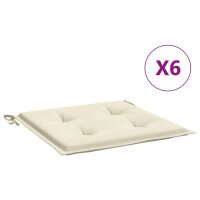 vidaXL Gartenstuhl-Kissen 6 Stk. Creme 40x40x3 cm...