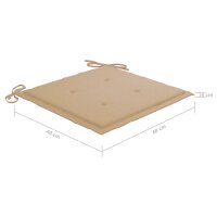 vidaXL Gartenstuhl-Kissen 6 Stk. Beige 40x40x3 cm Oxford-Gewebe