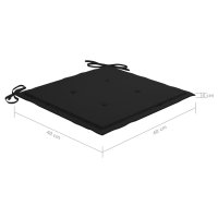 vidaXL Gartenstuhl-Kissen 6 Stk. Schwarz 40x40x3 cm Oxford-Gewebe