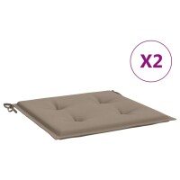 vidaXL Gartenstuhl-Kissen 2 Stk. Taupe 40x40x3 cm...