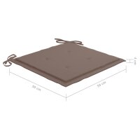 vidaXL Gartenstuhl-Kissen 6 Stk. Taupe 40x40x3 cm Oxford-Gewebe