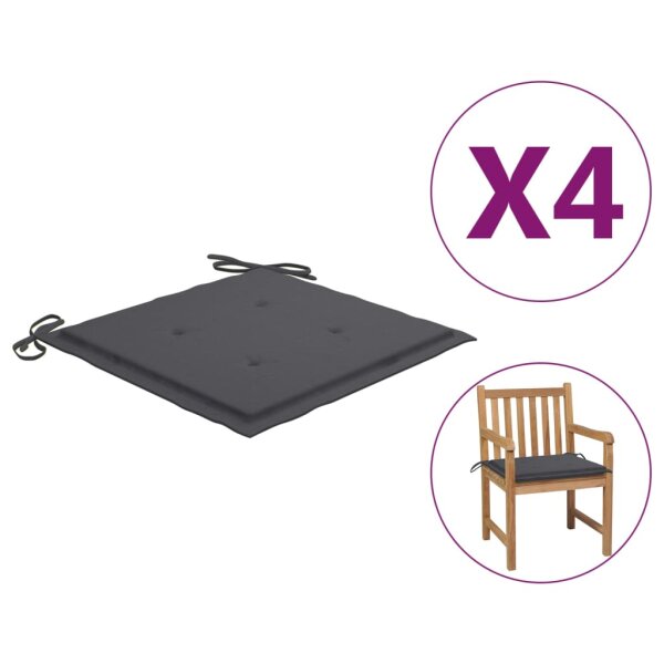 vidaXL Gartenstuhl-Kissen 4 Stk. Anthrazit 50x50x3 cm Oxford-Gewebe