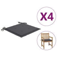 vidaXL Gartenstuhl-Kissen 4 Stk. Anthrazit 50x50x3 cm...