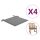 vidaXL Gartenstuhl-Kissen 4 Stk. Grau 50x50x3 cm Oxford-Gewebe