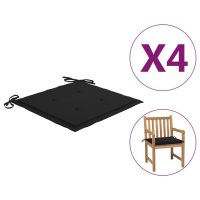 vidaXL Gartenstuhl-Kissen 4 Stk. Schwarz 50x50x3 cm...