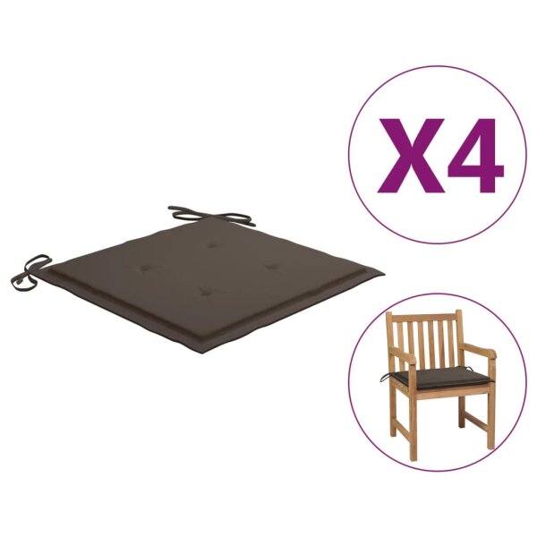 vidaXL Gartenstuhl-Kissen 4 Stk. Taupe 50x50x3 cm Oxford-Gewebe