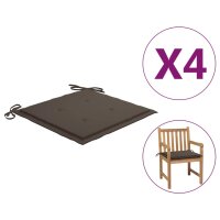 vidaXL Gartenstuhl-Kissen 4 Stk. Taupe 50x50x3 cm...