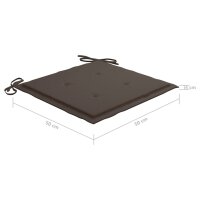 vidaXL Gartenstuhl-Kissen 4 Stk. Taupe 50x50x3 cm Oxford-Gewebe