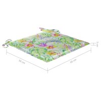 vidaXL Gartenstuhl-Kissen 4 Stk. Blattmuster 50x50x3 cm Oxford-Gewebe