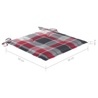 vidaXL Gartenstuhl-Kissen 4Stk. Rot Karomuster 50x50x3cm Oxford-Gewebe