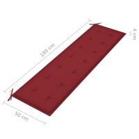 vidaXL Gartenbank-Auflage Weinrot 180x50x3 cm Oxford-Gewebe