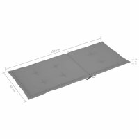 vidaXL Gartenstuhlauflagen f&uuml;r Hochlehner 6 Stk. Grau 120x50x3cm Stoff