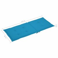 vidaXL Gartenstuhlauflagen f&uuml;r Hochlehner 6 Stk. Blau 120x50x3cm Stoff