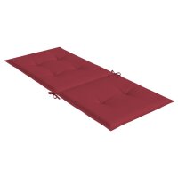 vidaXL Gartenstuhlauflagen f&uuml;r Hochlehner 4 Stk. Weinrot 120x50x3 cm