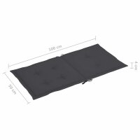 vidaXL Gartenstuhlauflagen f&uuml;r Niedriglehner 6 Stk. 100x50x3 cm