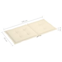 vidaXL Gartenstuhlauflagen f&uuml;r Niedriglehner 6 Stk. Creme 100x50x3 cm