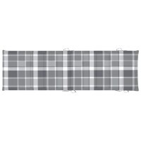 vidaXL Sonnenliegen-Auflage Grau Karomuster 186x58x3 cm Oxford-Gewebe