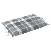 vidaXL Sonnenliegen-Auflage Grau Karomuster 186x58x3 cm Oxford-Gewebe