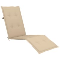 vidaXL Liegestuhl-Auflage Beige (75+105)x50x3 cm