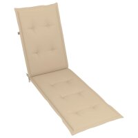 vidaXL Liegestuhl-Auflage Beige (75+105)x50x3 cm