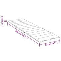 vidaXL Sonnenliegen-Auflage Grau 200x50x3 cm Oxford-Gewebe